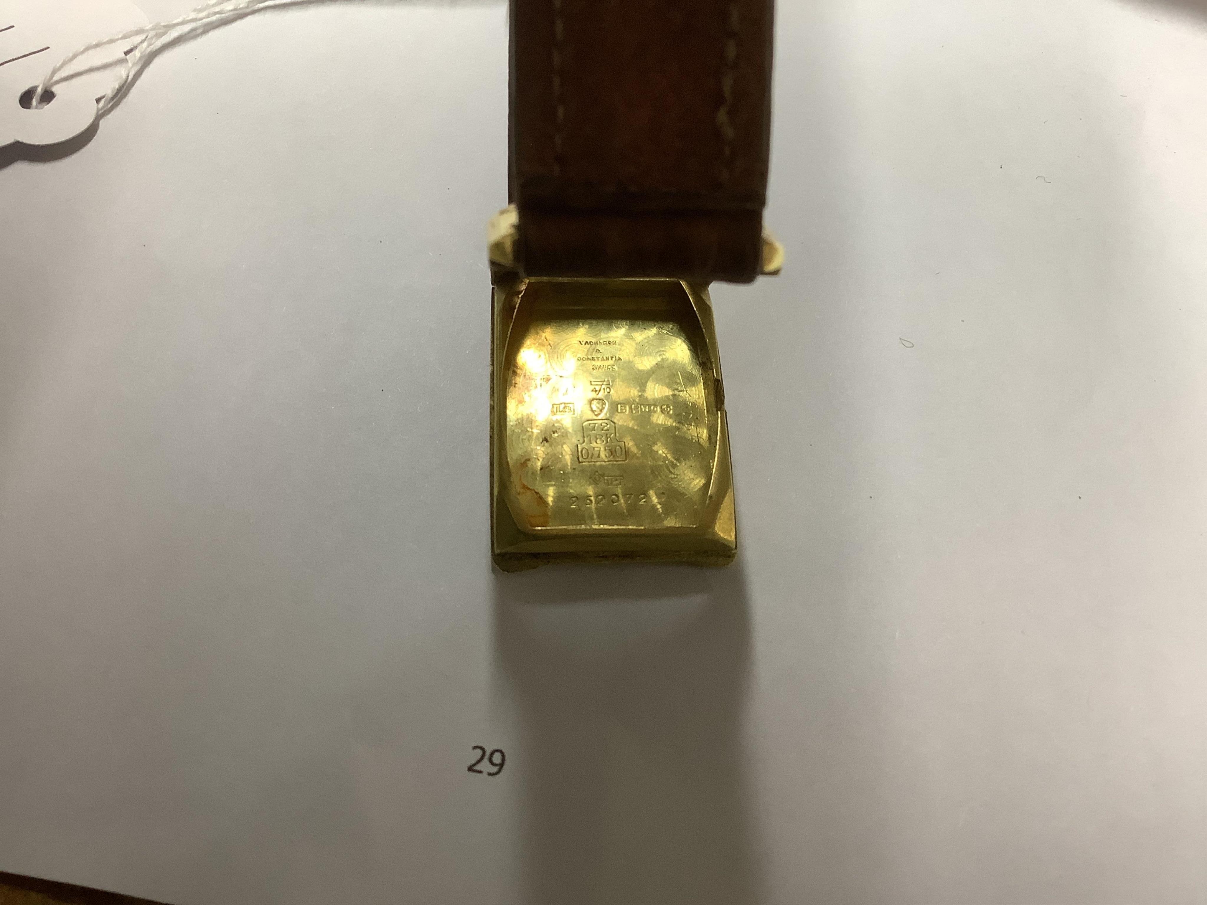 A gentleman's 1930's 18ct gold Vacheron & Constantin manual wind wrist watch